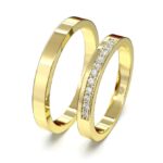 Argollas de matrimonio oro 18 k con piedras