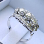 Anillo vintage tricillo con piedras