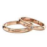 Argollas de matrimonio inglesa de oro 18 k con piedra